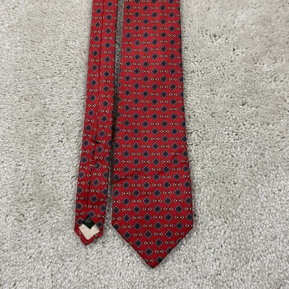 Tom James Tie Silk Twill Diamond Bit Pattern USA Classic Necktie Menswear - Picture 1 of 6